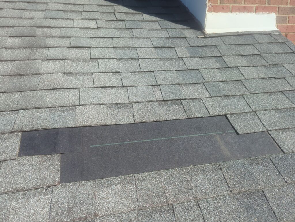 Roof missing shingles