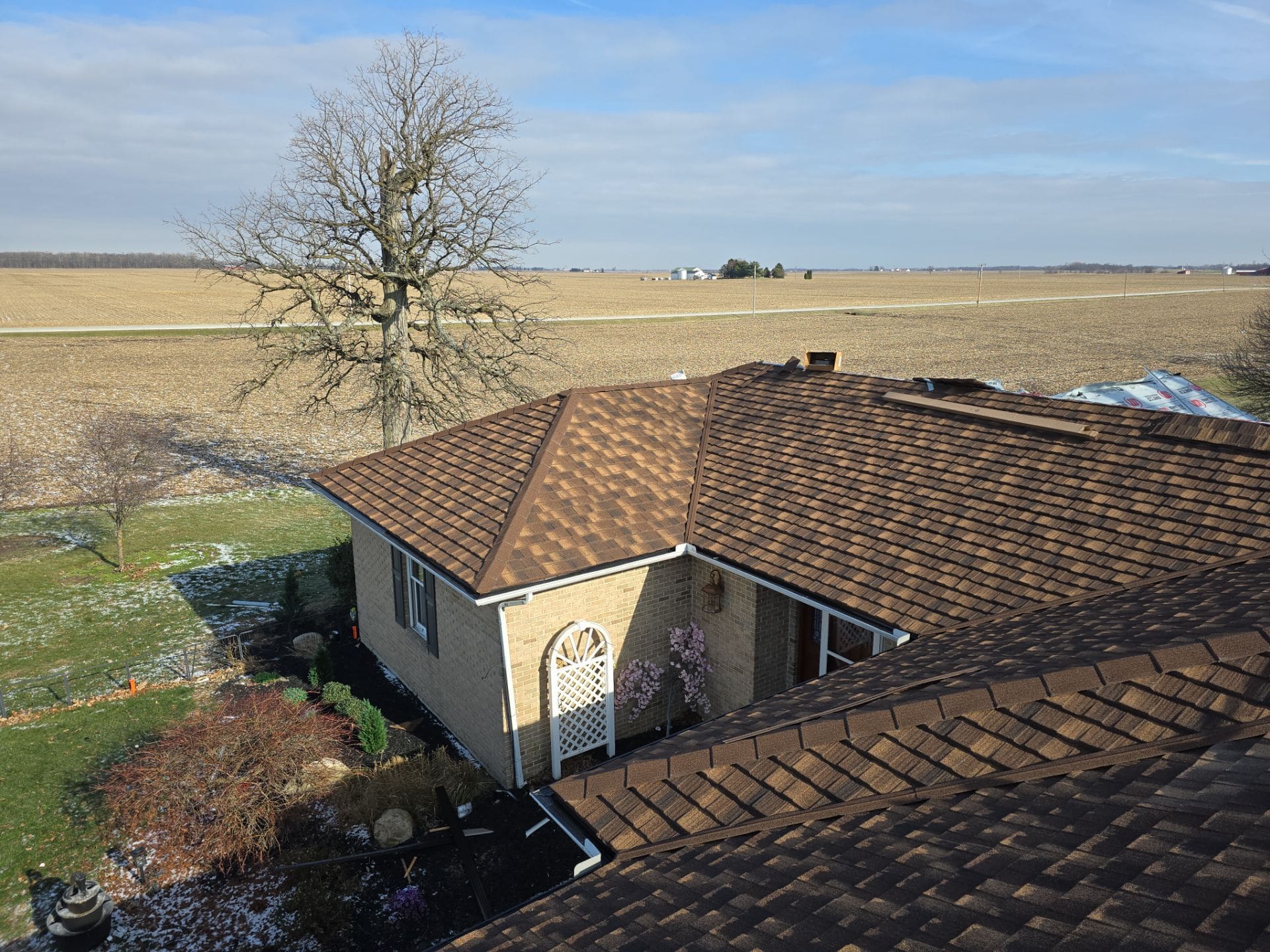 stone coated metal roof installation from Van martin roofing in dayton ohio