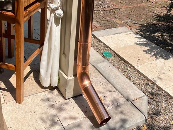 Copper gutter installation