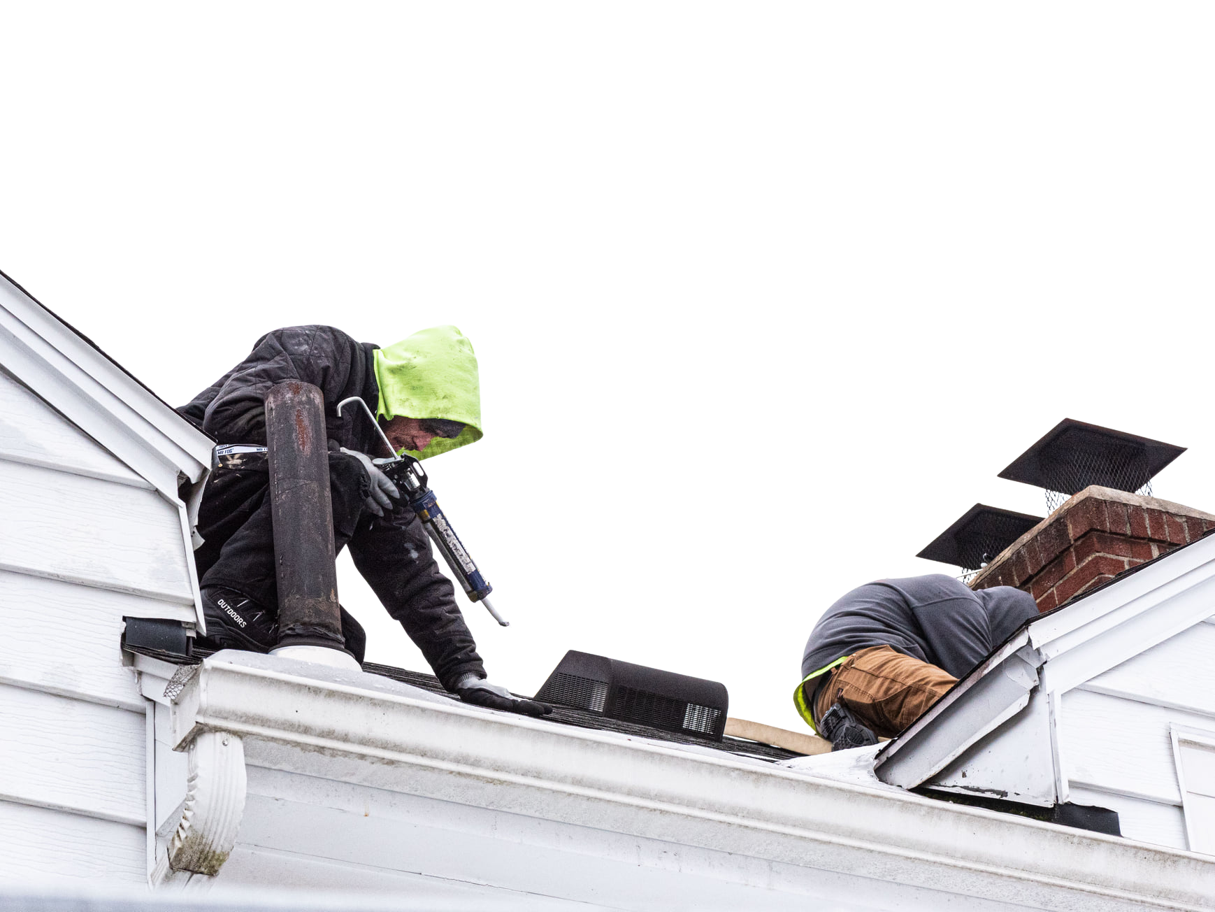 Van Martin Crew Working On a Roof
