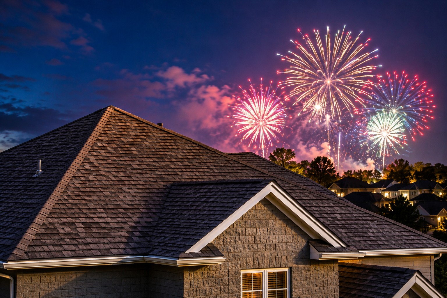 roof damage fireworks, fireworks roof damage,
